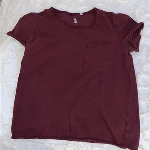 Burgundy pocket t-shirt